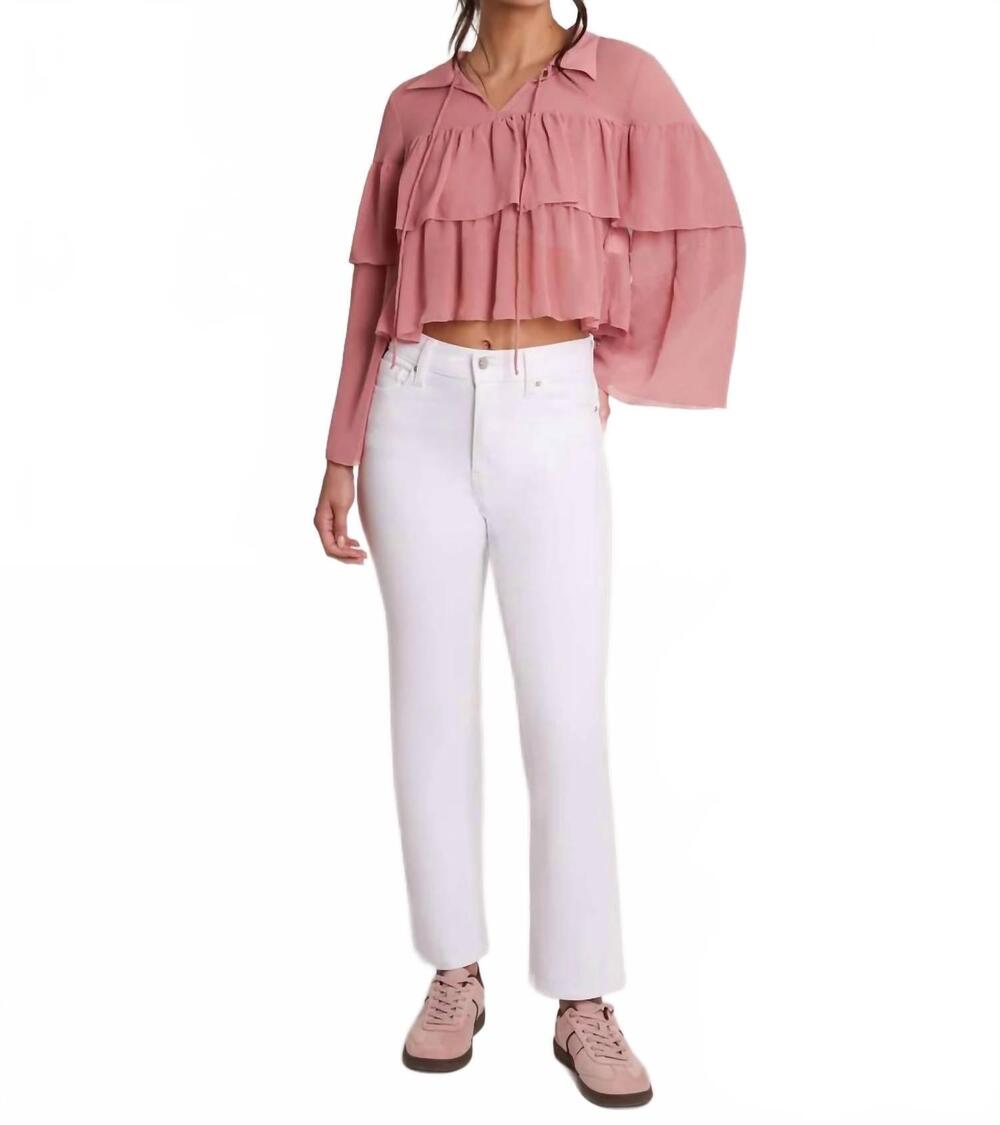 NEW YOGA JEANS chloe straight jeans in white lotus